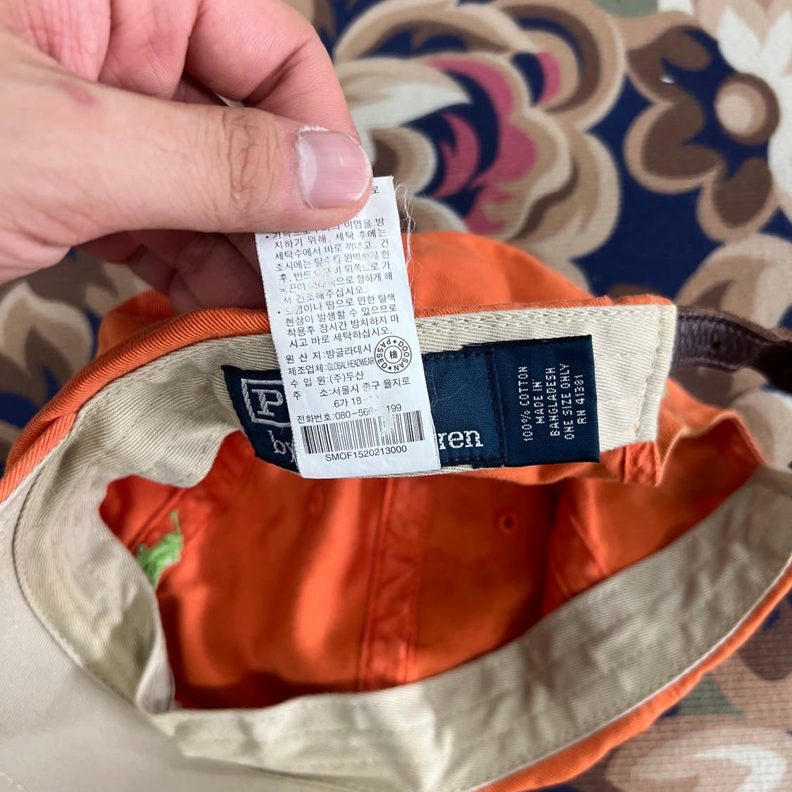 00s폴로 랄프로렌 베이직로고 볼캡(주황색) 상품이미지6