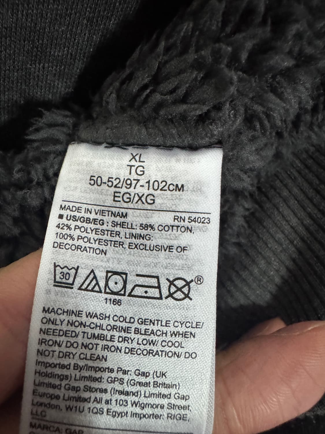 GAP 갭 빈티지 그레이 쉐르파 보아털 후드집업 XL 상품이미지4