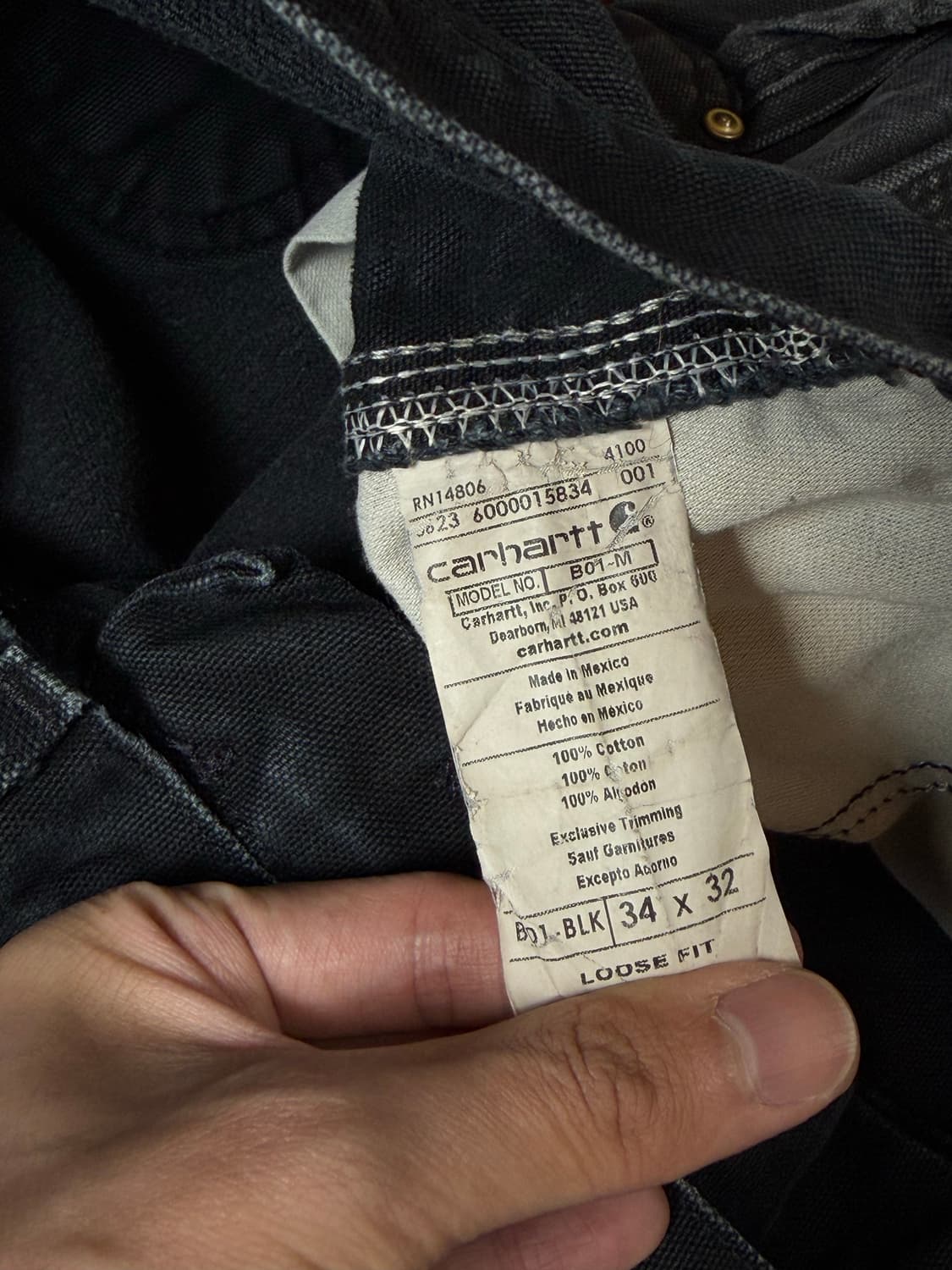 OG 칼하트 더블니 블랙 칼하트 B01 썩블니 상품이미지9