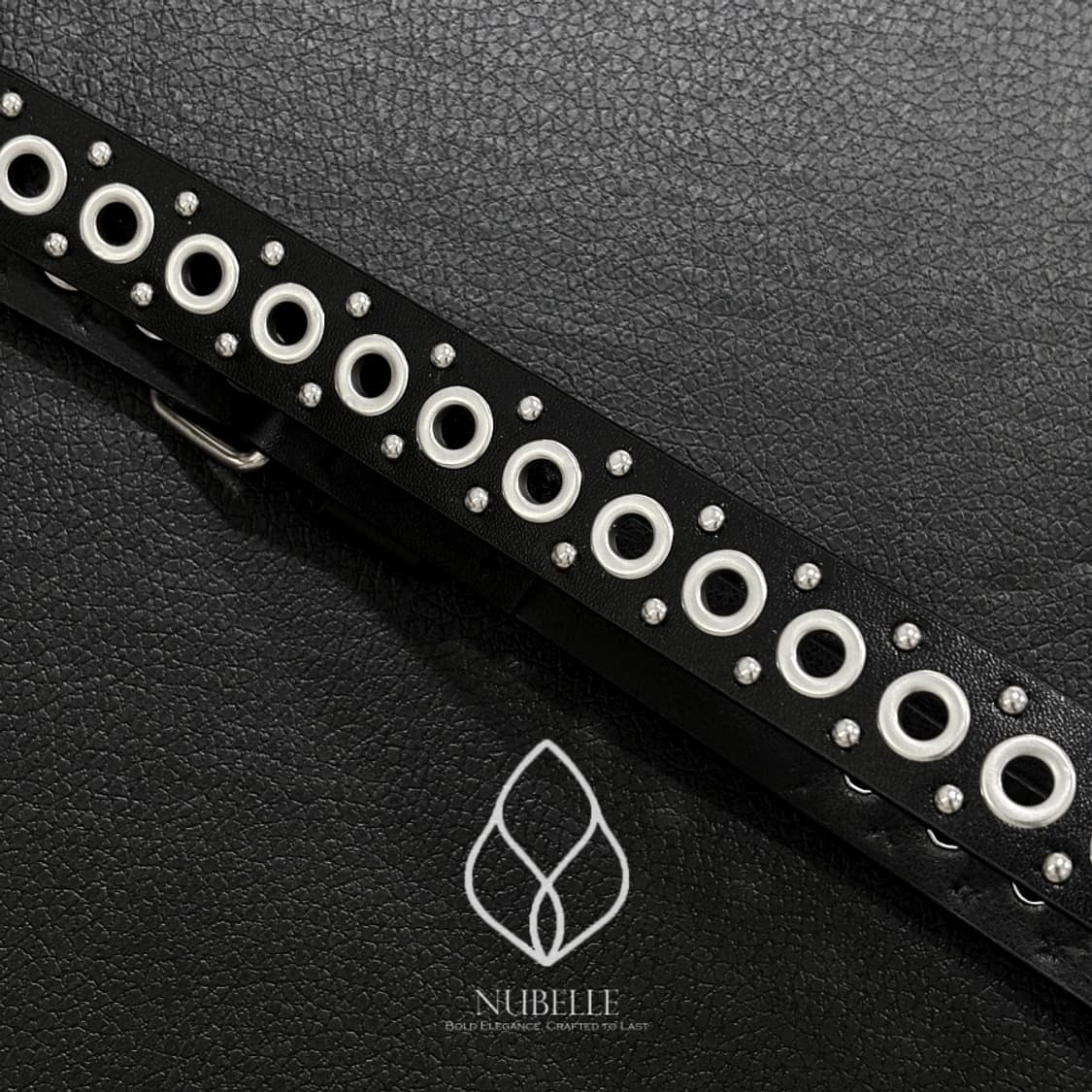🌗 Eyelet stud belt / 아일렛 스터드 가죽 벨트 상품이미지7