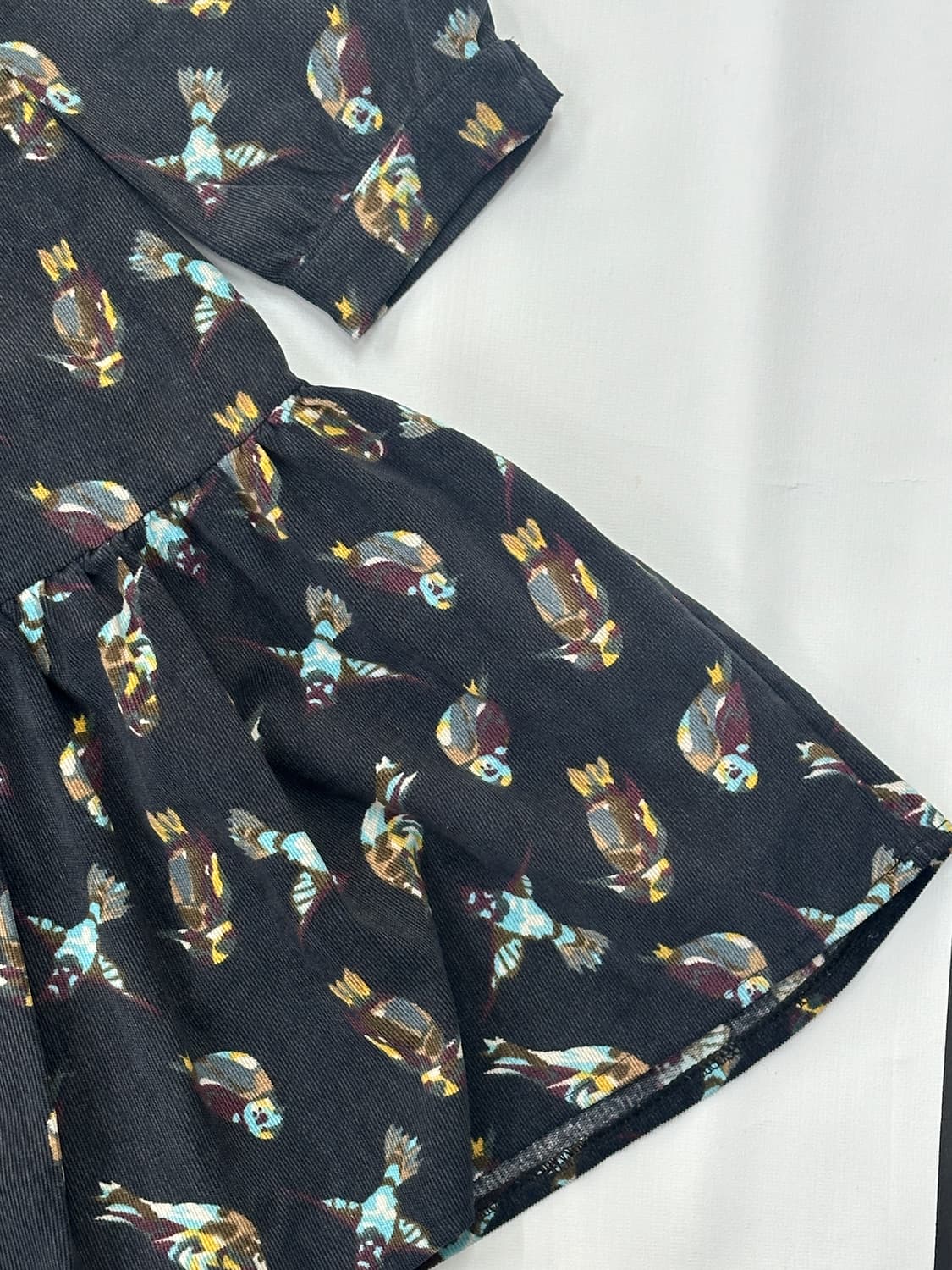 빈티지 골덴 에스닉패턴 프릴 가을 겨울 미디원피스  상품이미지4