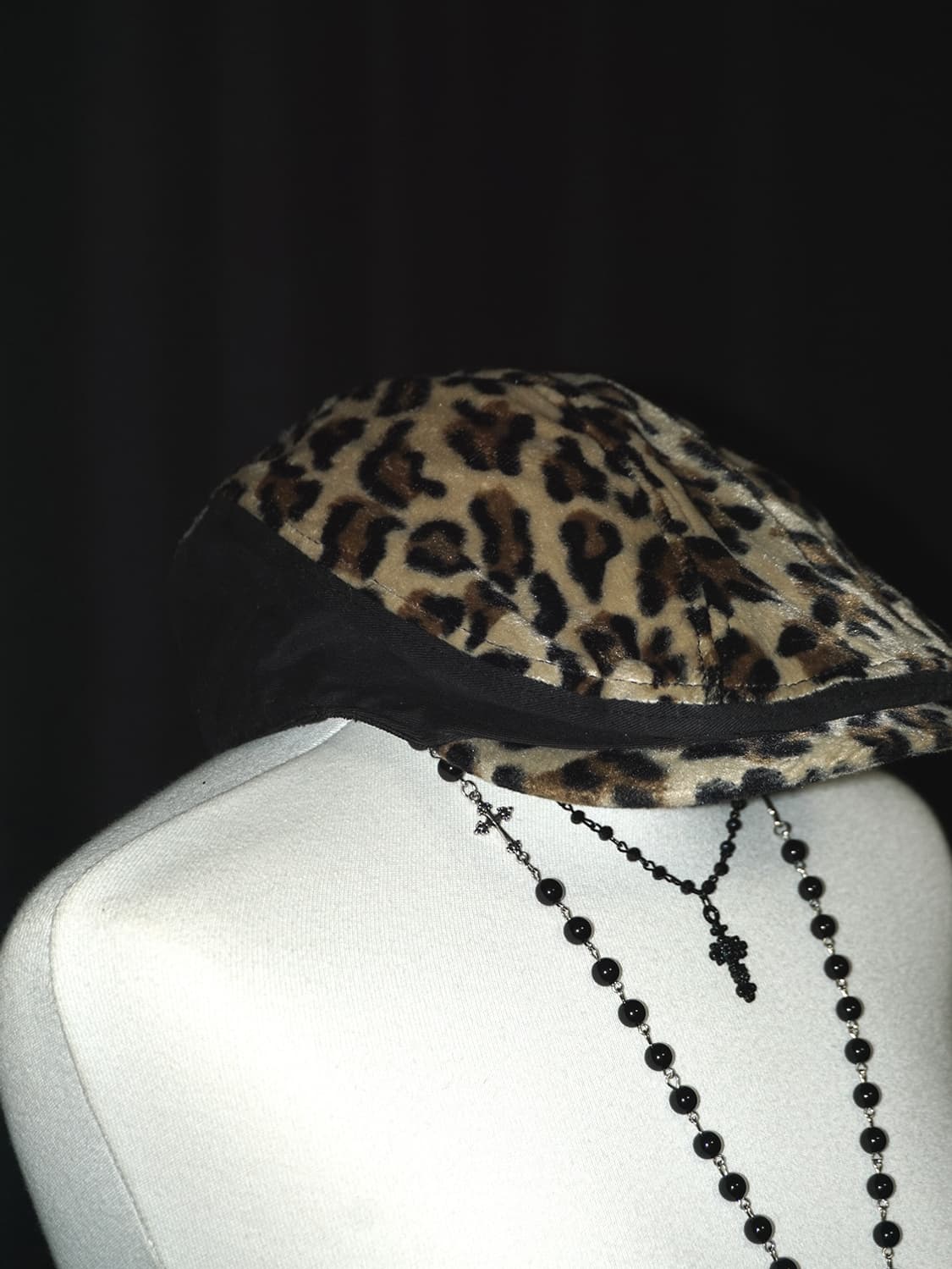 leopard suede hunting cap  상품이미지4