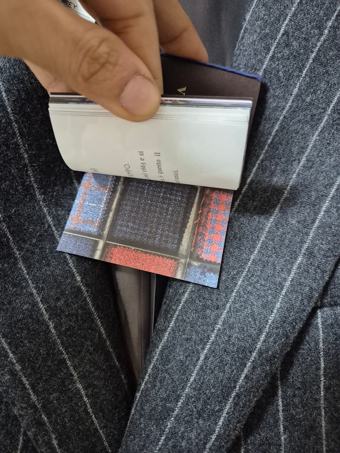 반하트/이태리 까노니꼬 플란넬 울 스트라이프 수트 블레이져 자켓/100 상품이미지7