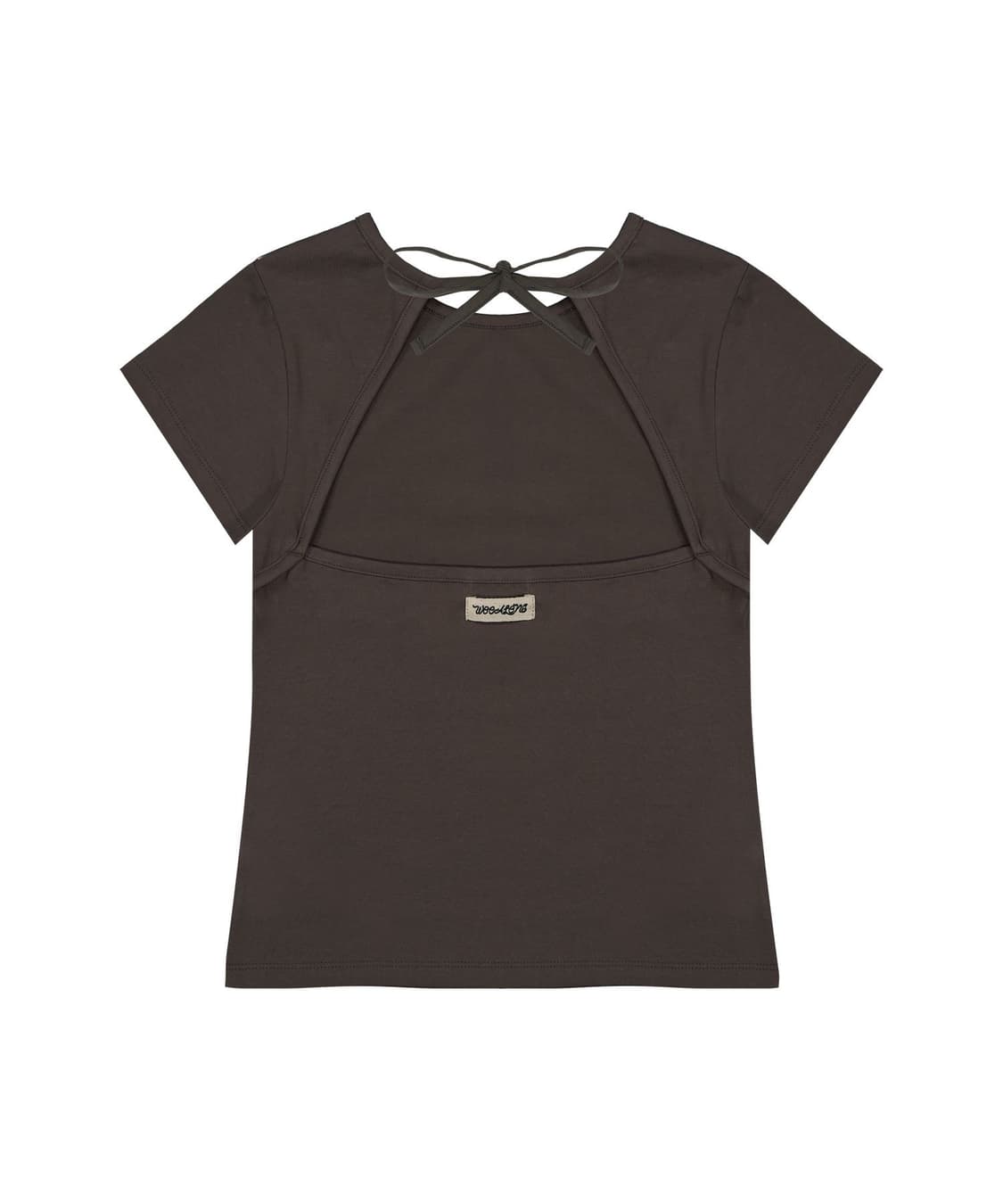 우알롱 soft cut out t-shirt tan brown 상품이미지2