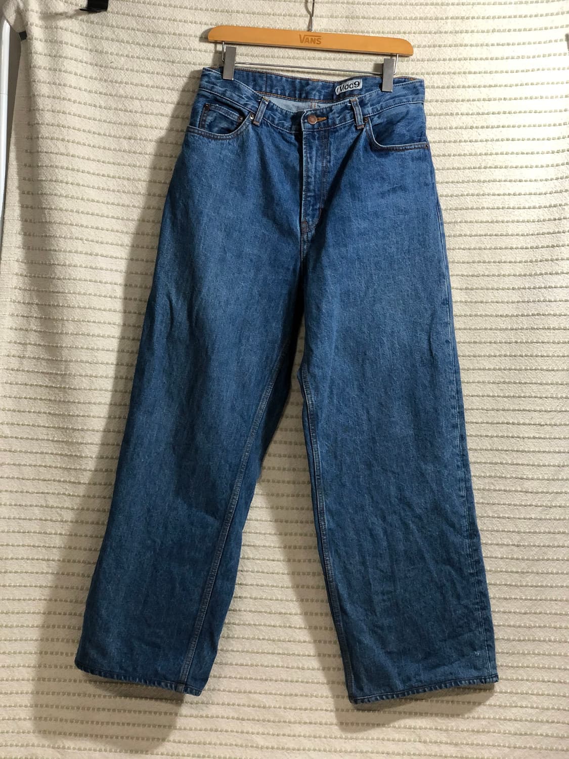 모드나인 MOD7ww 진청 와이드 데님 (30) 밑단 수선 상품이미지1