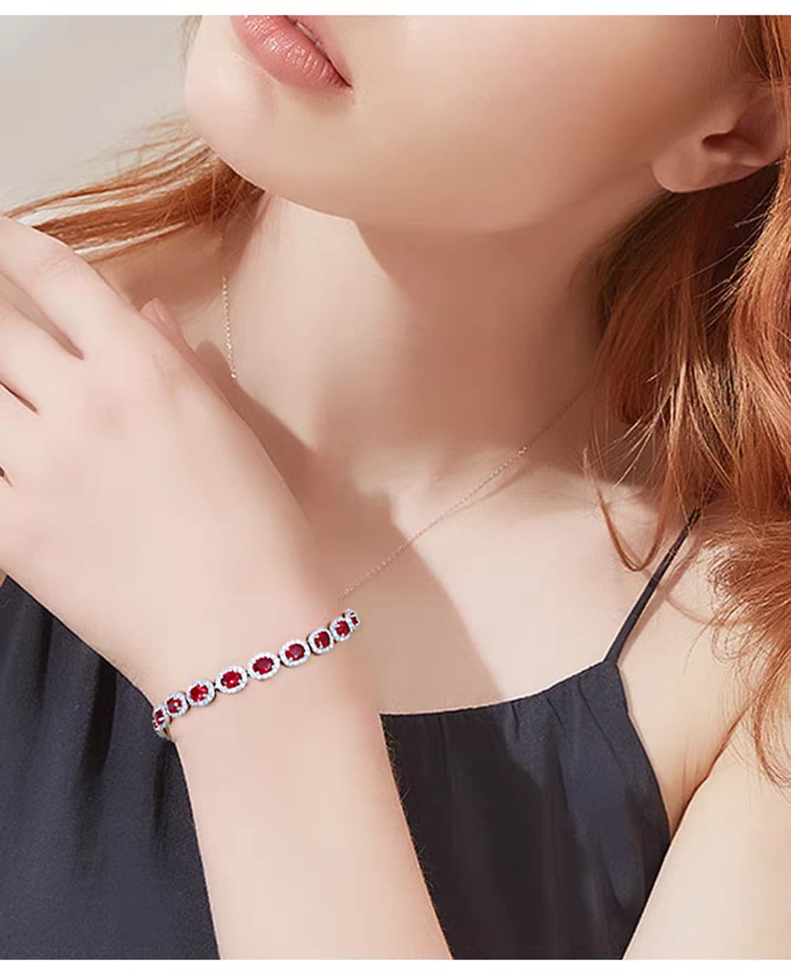 Oceanora 루비 팔찌, 18K 골드 도금 실버" 상품이미지5