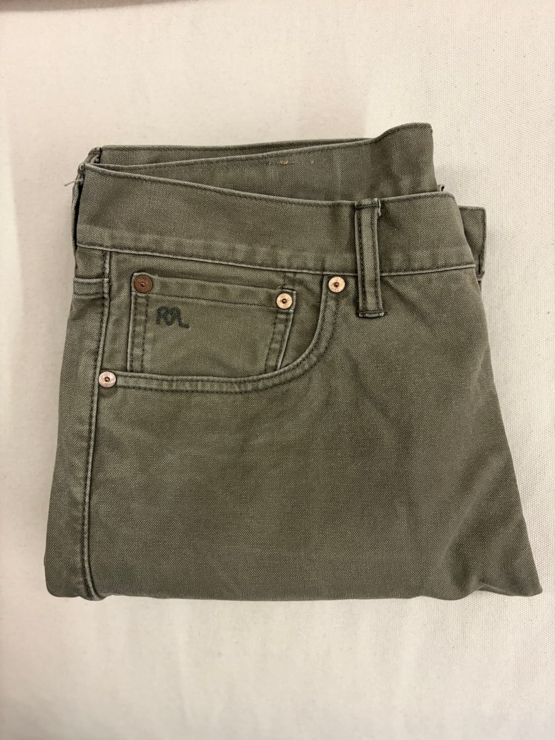 더블알엘 슬림핏 캔버스 팬츠 33*32 상품이미지8