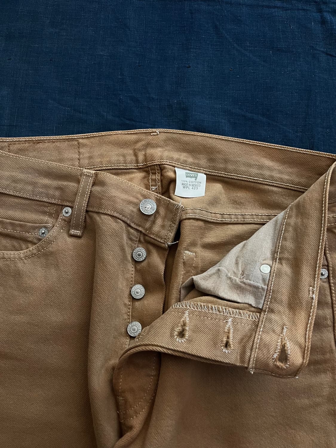 빈티지 리바이스 501 데님 팬츠 브라운 상품이미지5