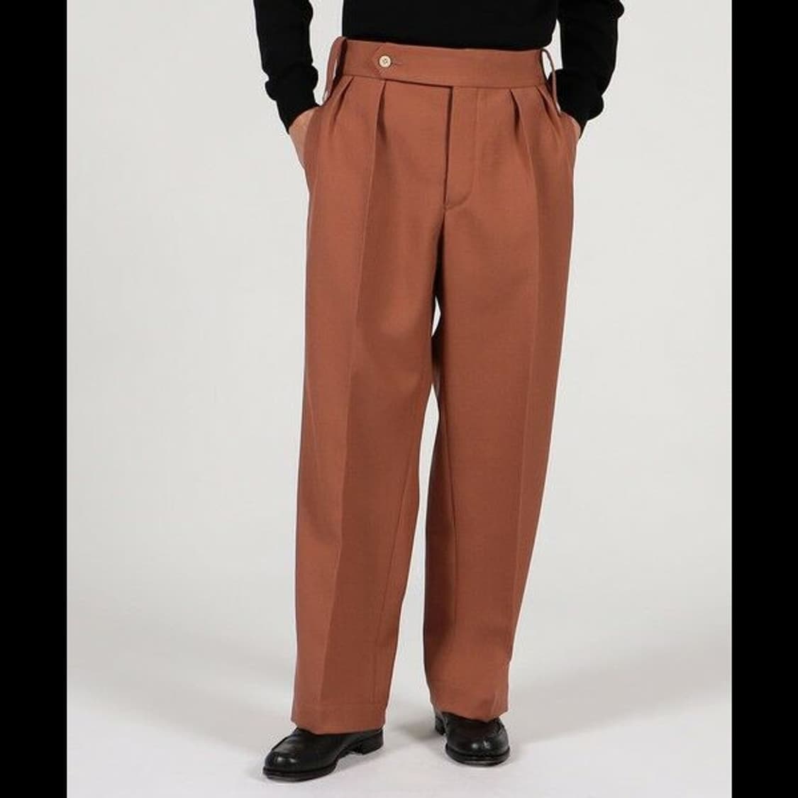 Tangent 탄젠트 48사이즈 헨리 울 트윌 와이드 팬츠 상품이미지2