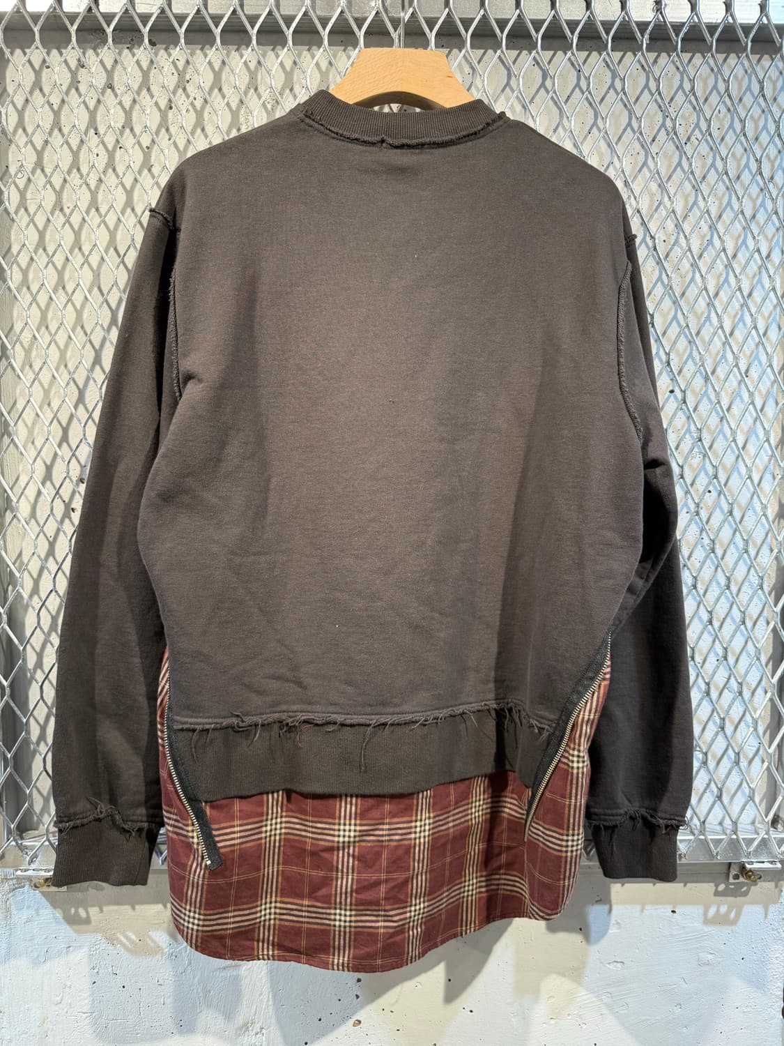 22AW 언더커버이즘 체크 셔츠 레이어드 스웨트셔츠 상품이미지4