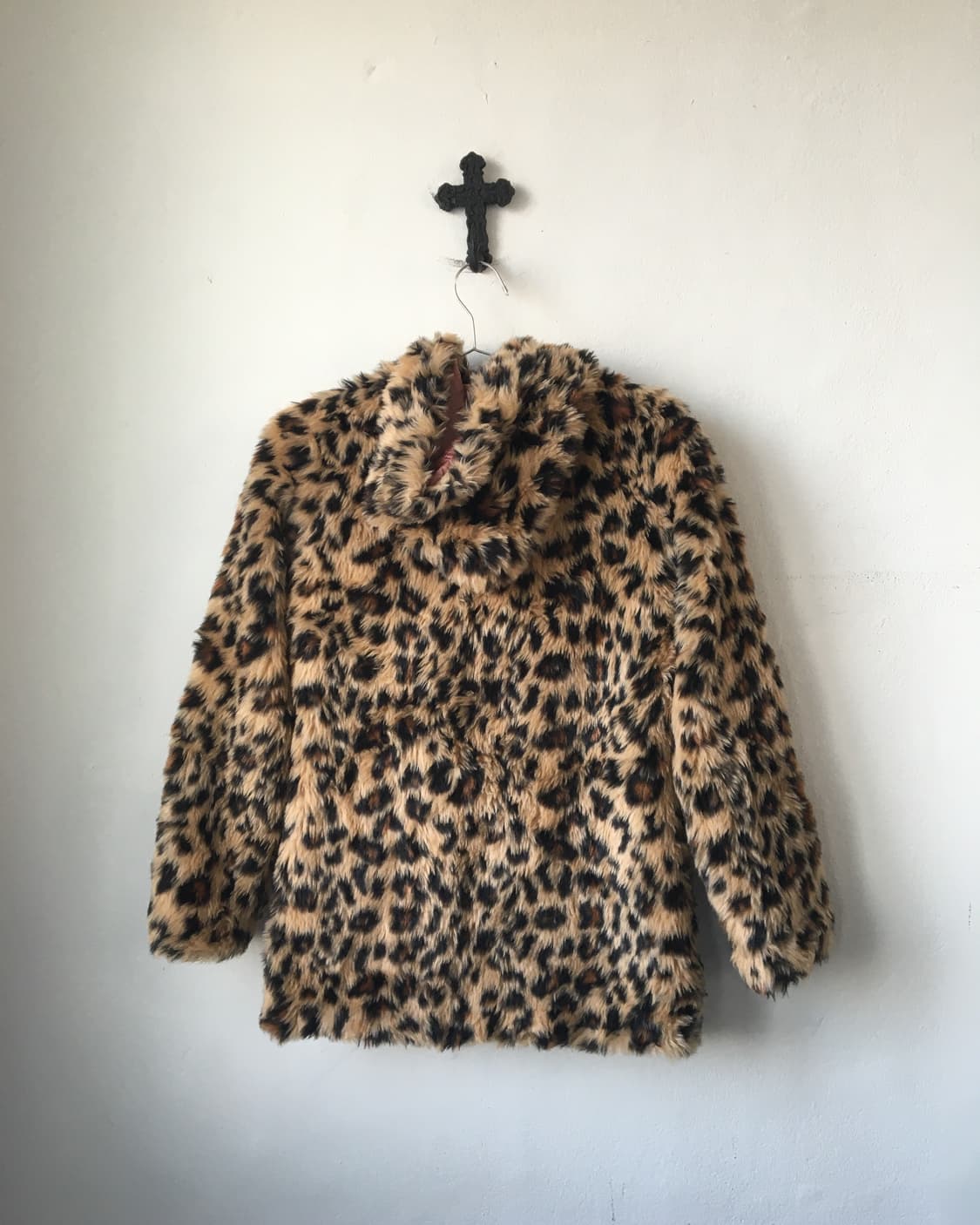 Leopard pattern fake fur hood jacket 상품이미지3