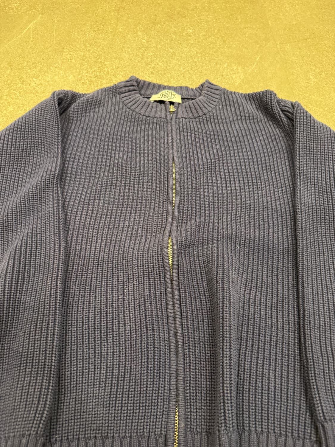 프루이 코튼 청키 라운드넥 가디건 L 네이비 상품이미지3