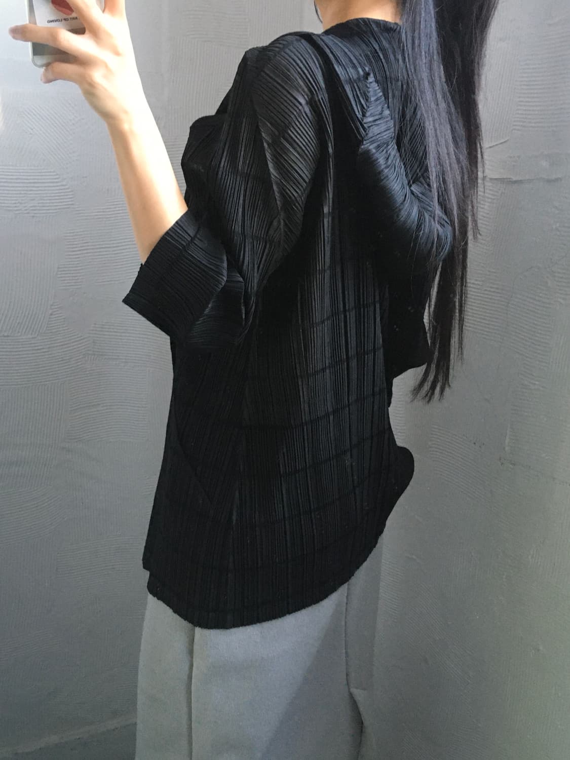 이세이미야케 플리츠플리즈 블랙 오픈 후드 가디건  상품이미지3