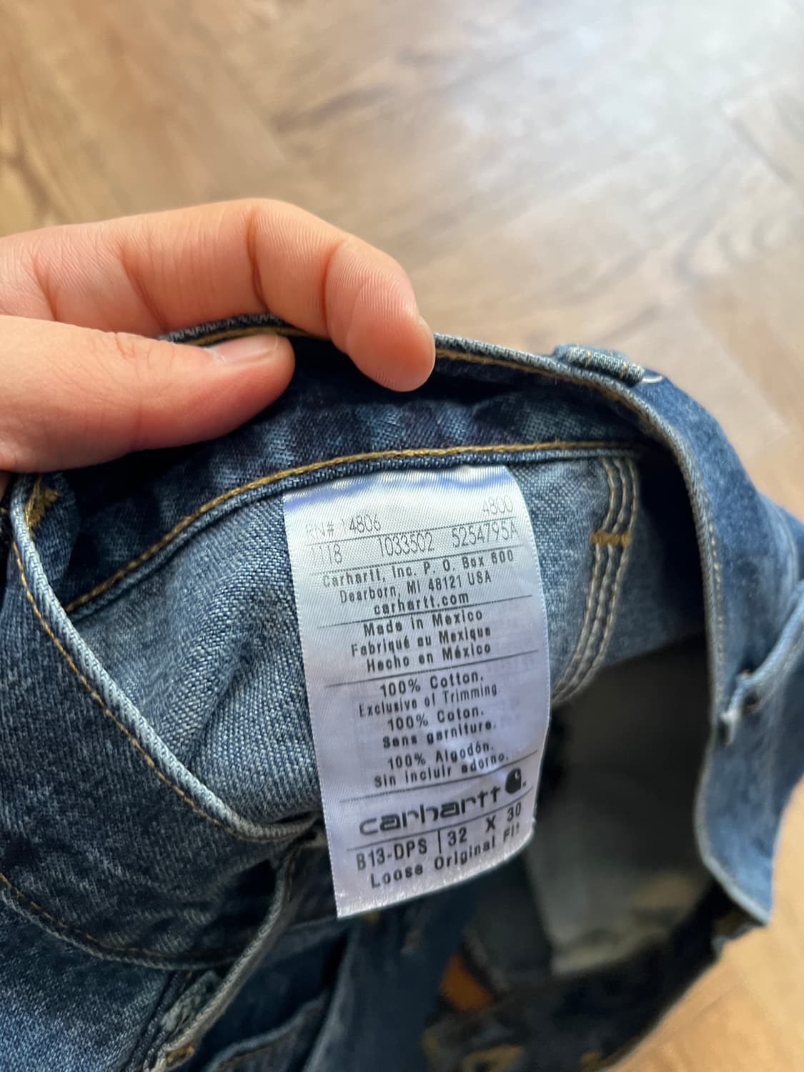 [32]칼하트 USA 미디엄블루 카펜터 워크 데님 팬츠 상품이미지8