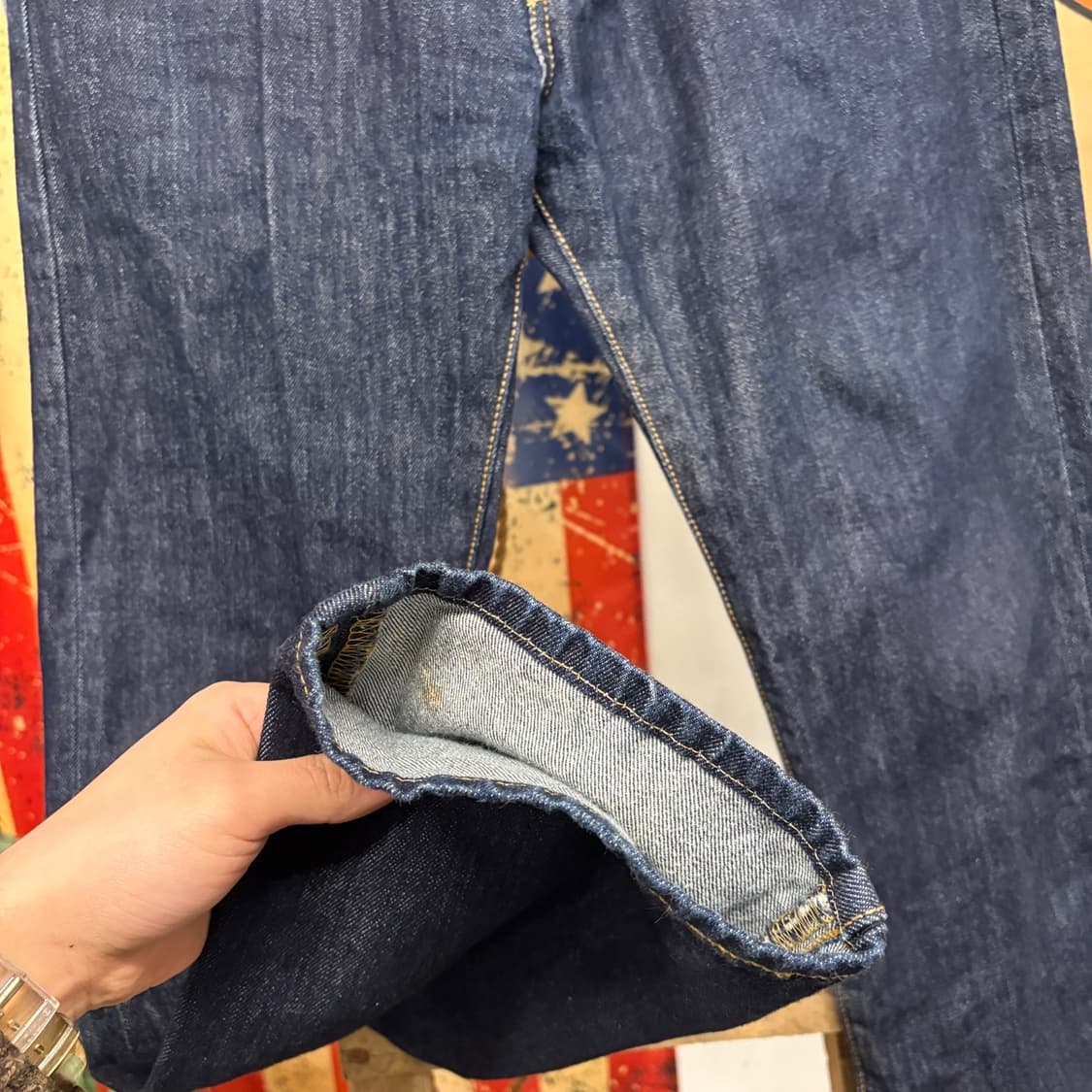 리바이스501 버튼 플라이 인디고 데님 스트레이트 데님 팬츠 N82 상품이미지5