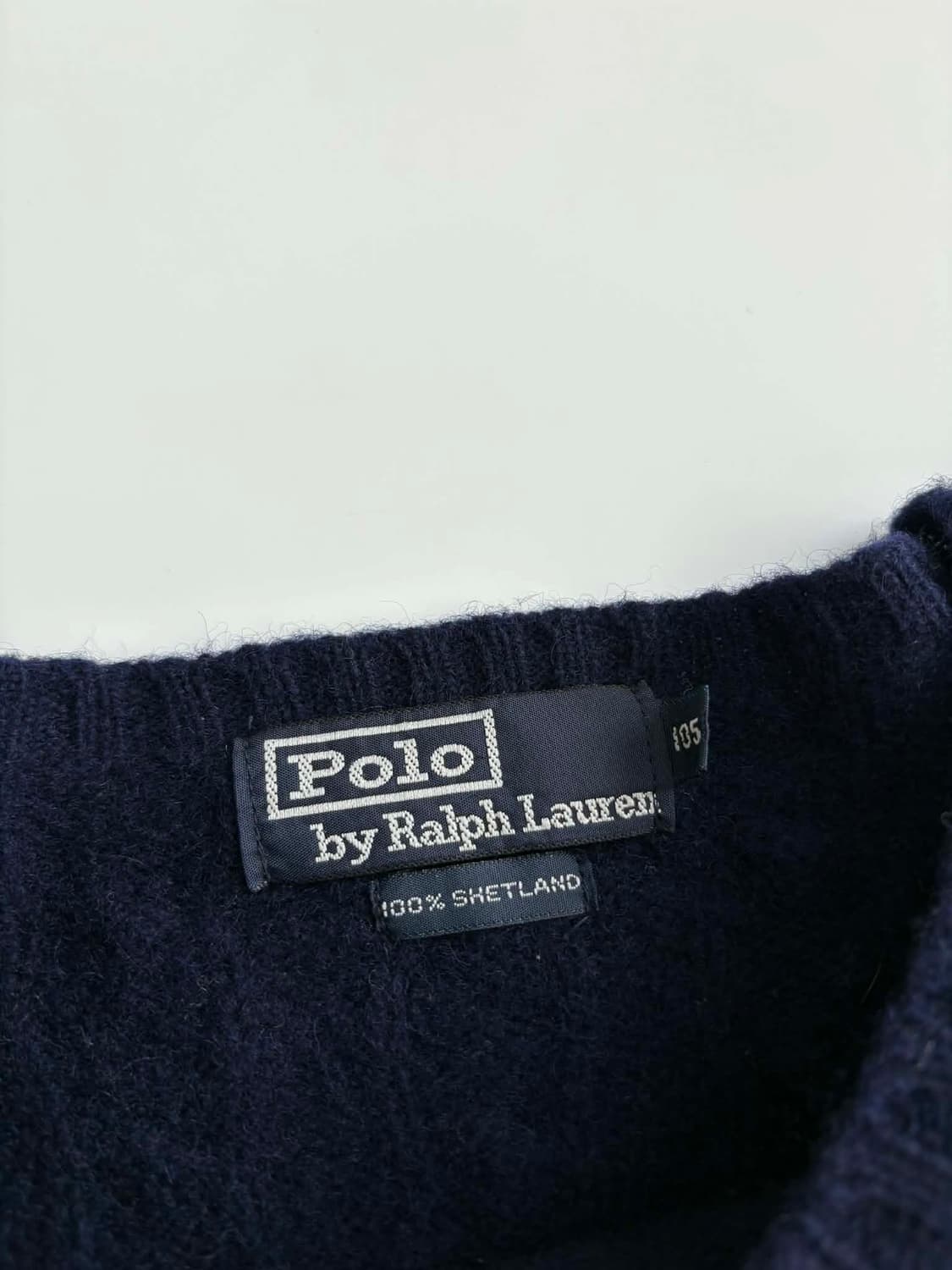 [105] 폴로 랄프로렌 셰틀랜드 울 네이비 크루넥 니트 스웨터 상품이미지3