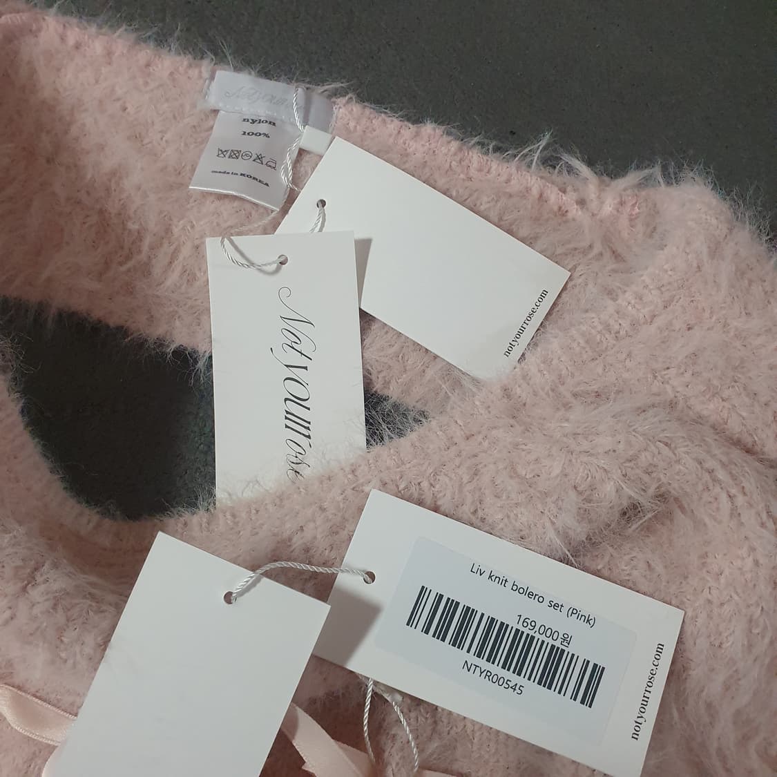 새상품 낫유어로즈 리브 볼레로 세트 핑크 상품이미지5