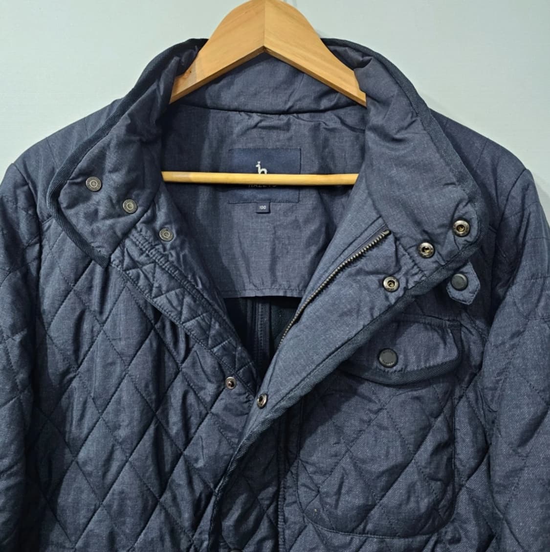 헤지스 남성 퀄팅 자켓 네이비 100 상품이미지3