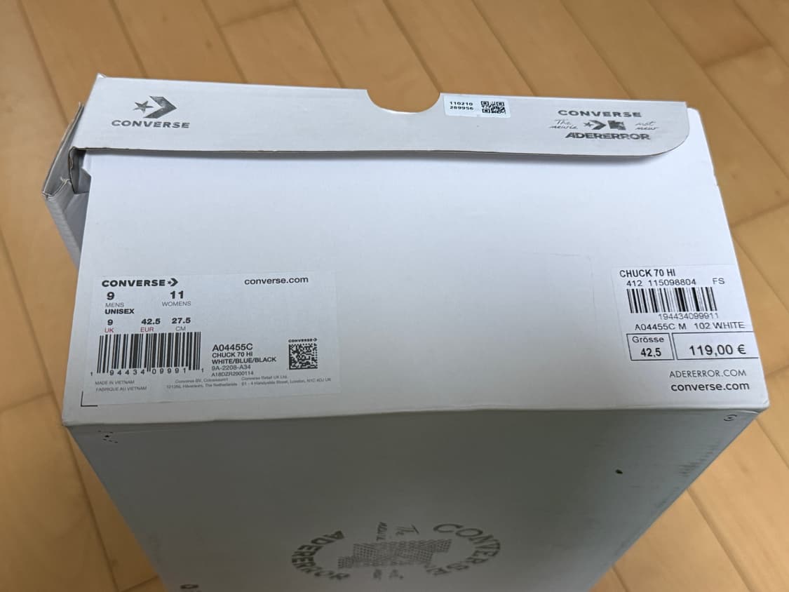 컨버스 x 아더에러 척 70 하이 화이트 275 상품이미지5