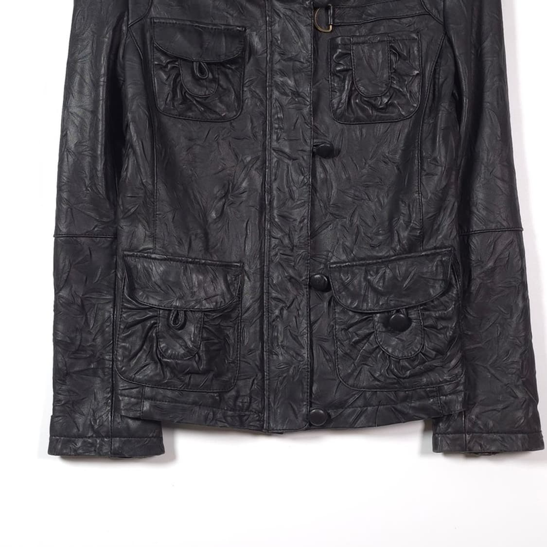 ATOS LOMBARDINI 빈티지 크링클 레더 멀티 포켓 자켓 S 상품이미지4