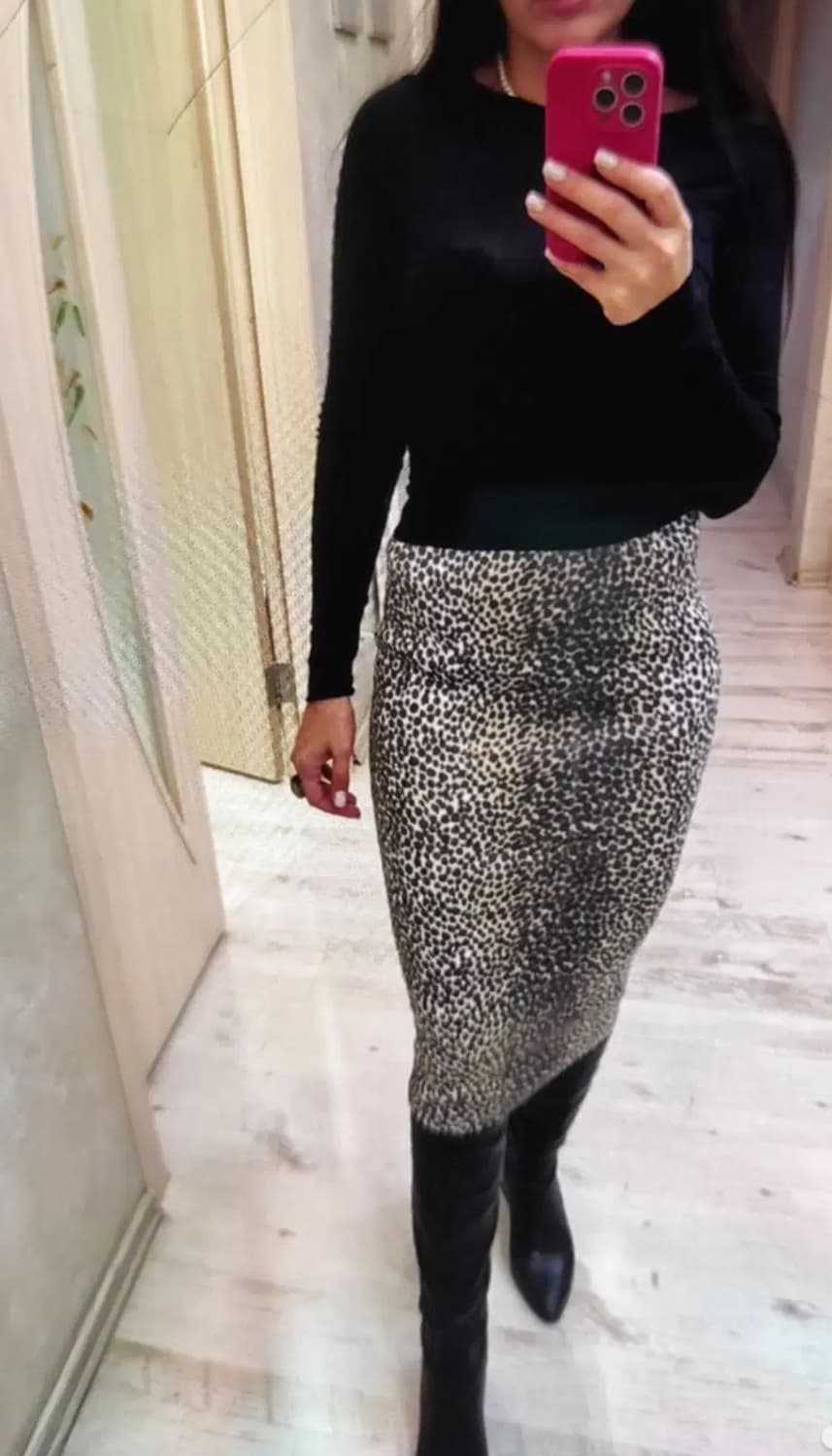 D&G by 돌체앤가바나 레오파티드 미디스커트(S 사이즈) 상품이미지2