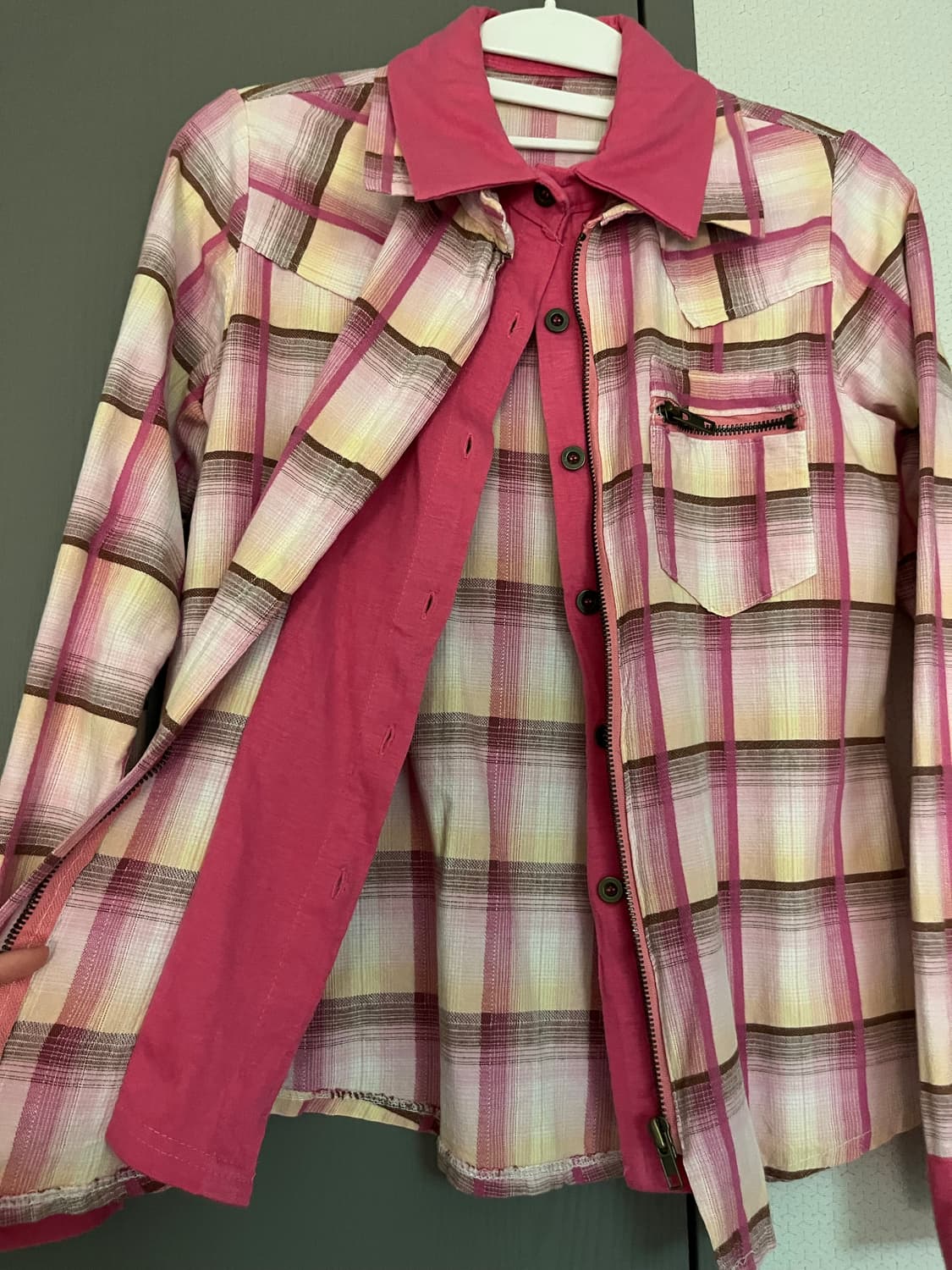 빈티지 레이어드 체크 셔츠 상품이미지2