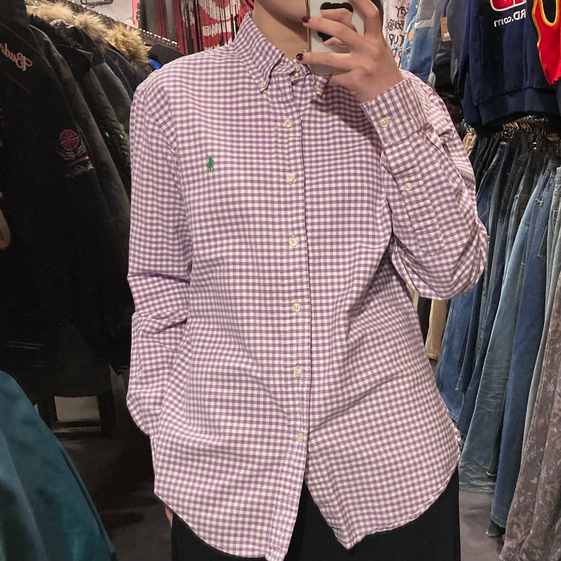 [IM]폴로셔츠 깅엄체크 라일락 퍼플 상품이미지4