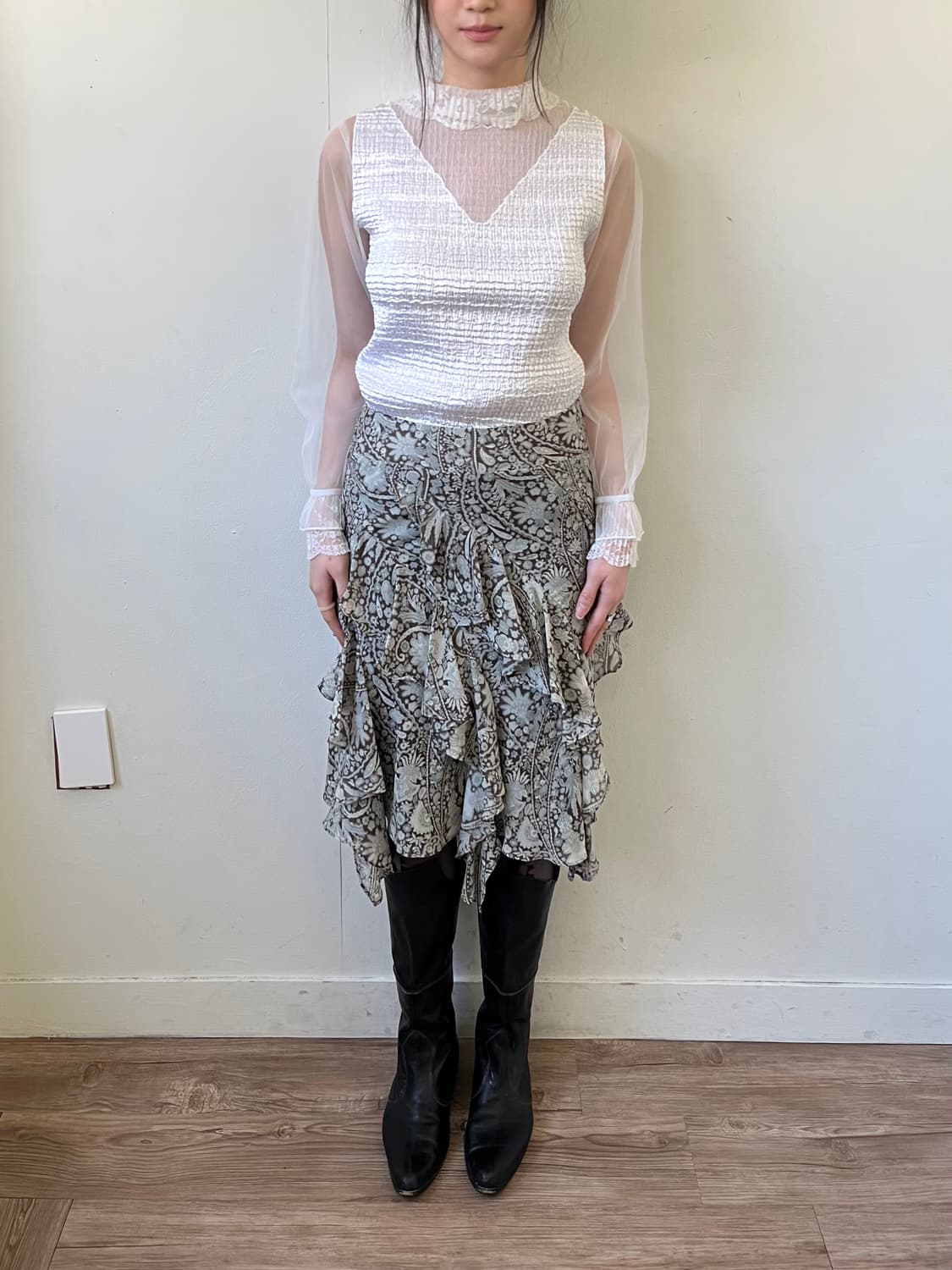 apres jour 시스루 레이스 탑 상품이미지8