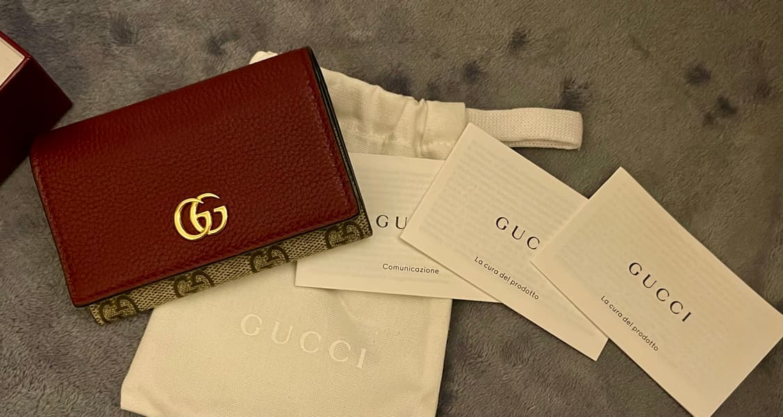 Gucci 구찌 GG 마몽 바이컬러 카드 지갑/버건디 상품이미지9