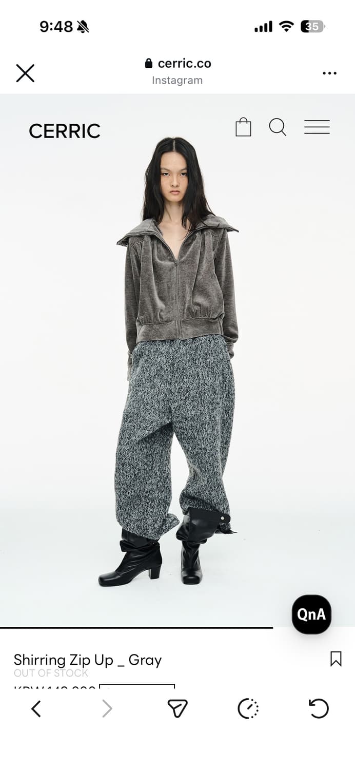 Shirring Zip Up _ Gray 상품이미지4