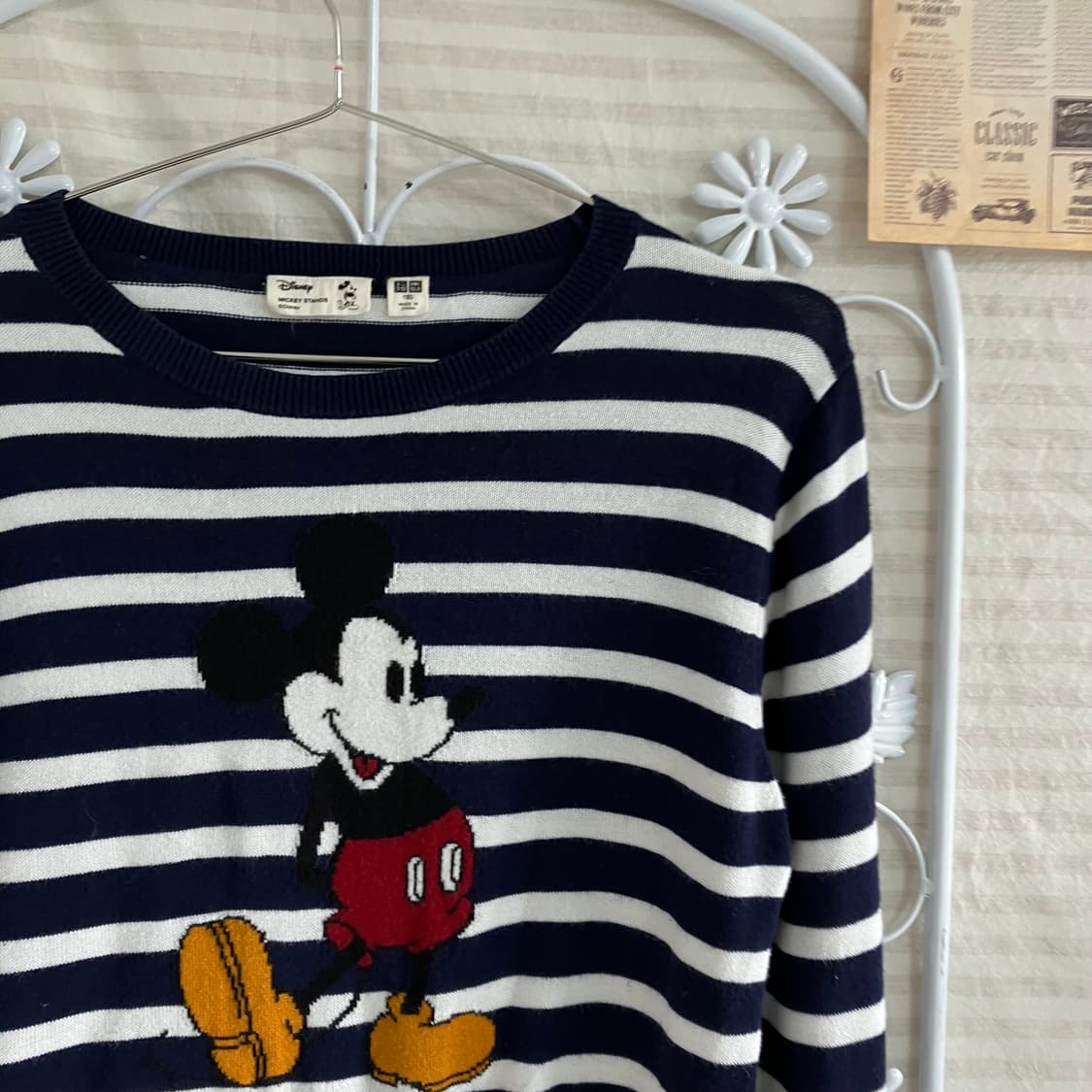 빈티지 미키 마우스 유니클로 네이비 스트라이프 티 917 y2k 스트릿  상품이미지3