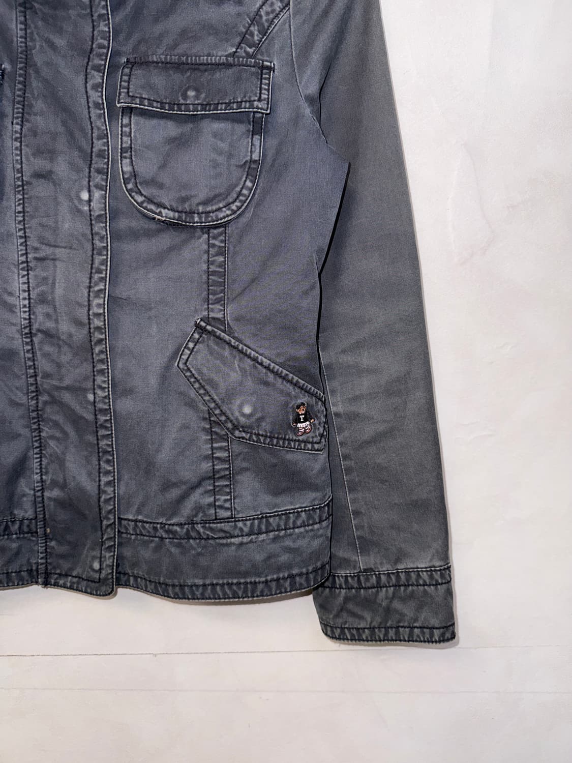 Washing black high neck back strap jk 상품이미지3