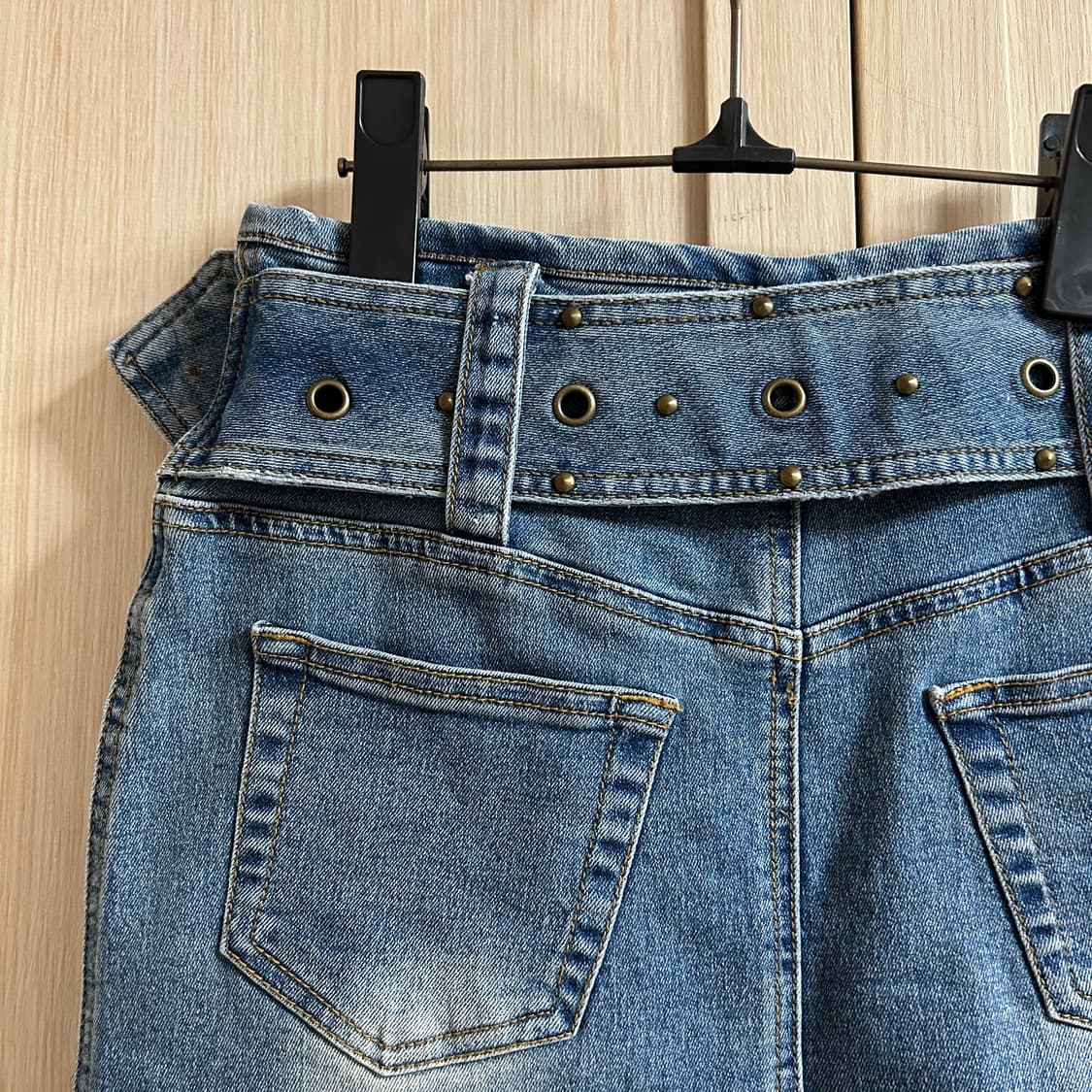 버클 펀칭 빈티지 스커트 상품이미지4