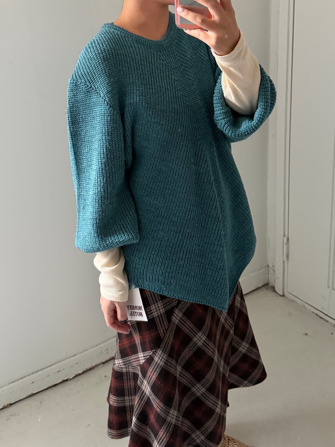 일본빈티지 청록 루즈핏 니트 상품이미지3