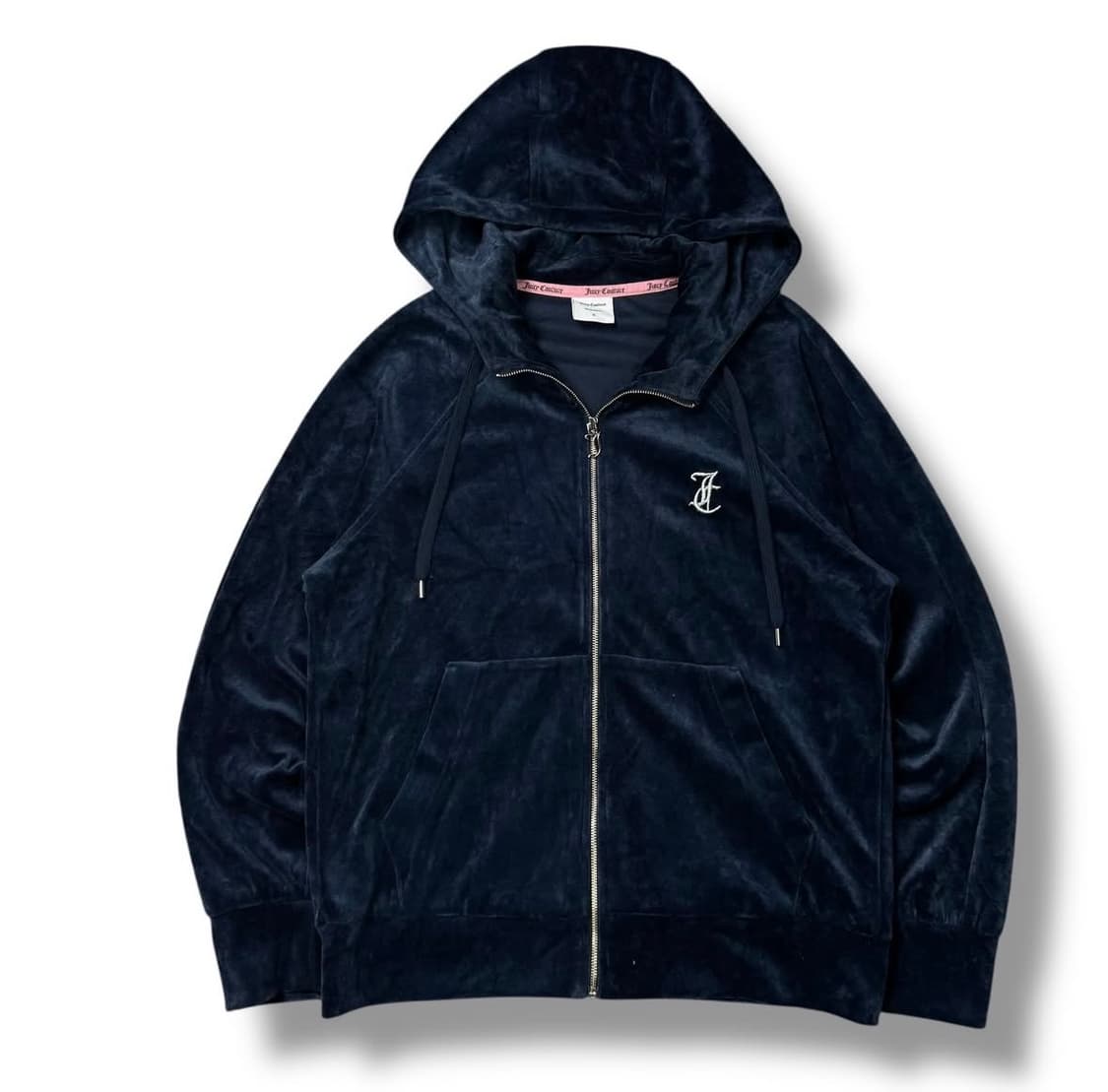 쥬꿀 쥬시 꾸뛰르 큐빅로고 벨벳 후드집업 상품이미지1