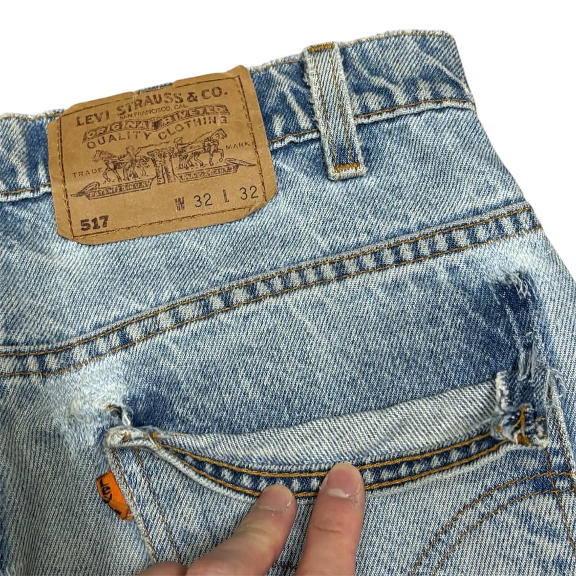 90s Levi’s usa 517 오렌지탭 플레어 데님 연청 상품이미지5