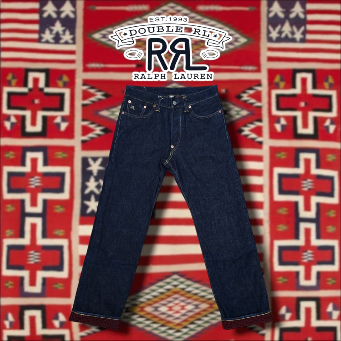 [30x32] RRL 더블알엘 스트레이트 레그 플란넬 라인드 데님 팬츠 상품이미지1