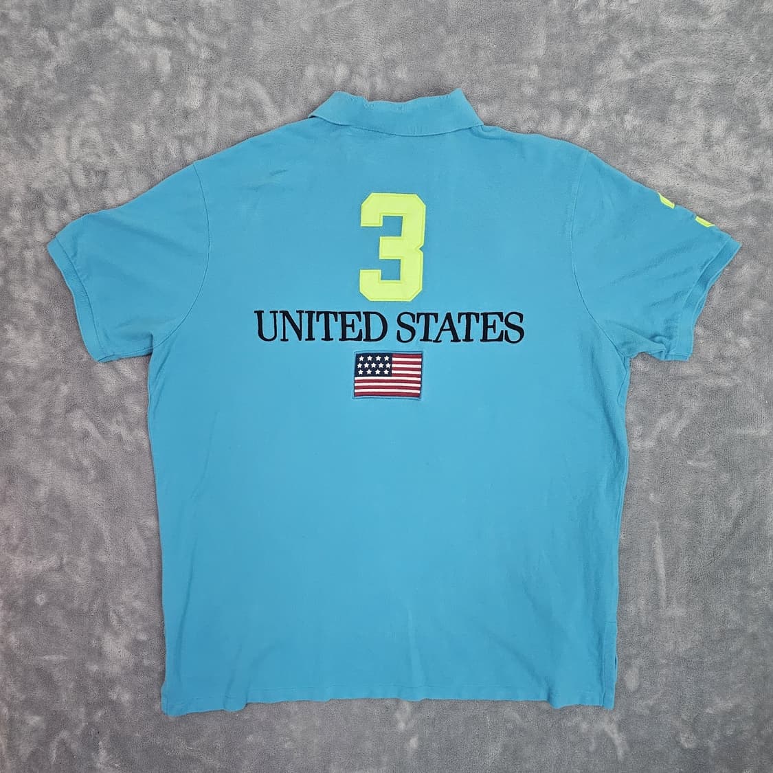 폴로 랄프 로렌 U치프키프 USA 성조기 빅포니 카라 반팔티 스카이블루 상품이미지5