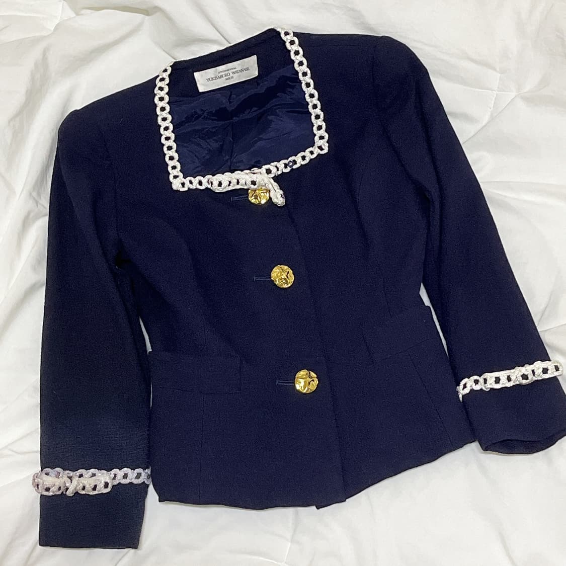 빈티지 ) 딥유넥 리본자켓 상품이미지1