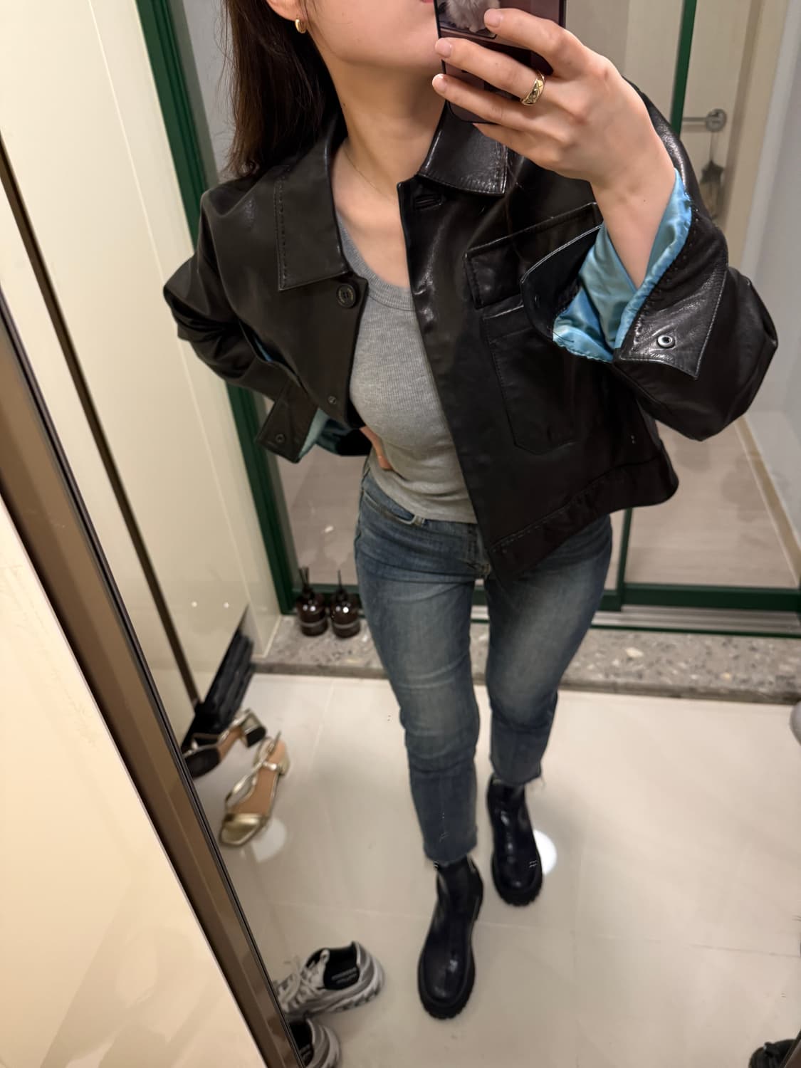 더일마 리얼레더 가죽자켓 블랙 상품이미지4