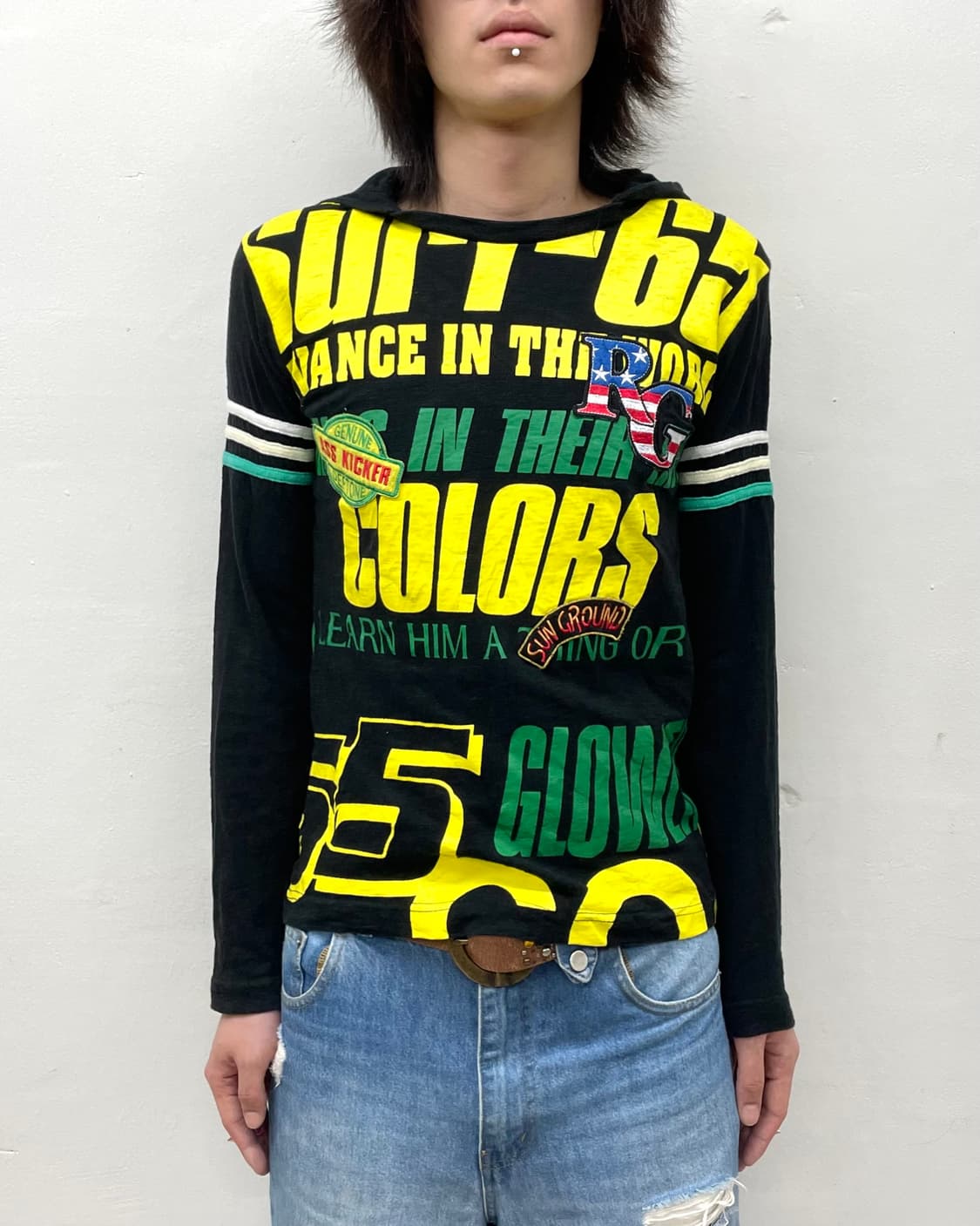 Retro-racing American flag hoodie 상품이미지1