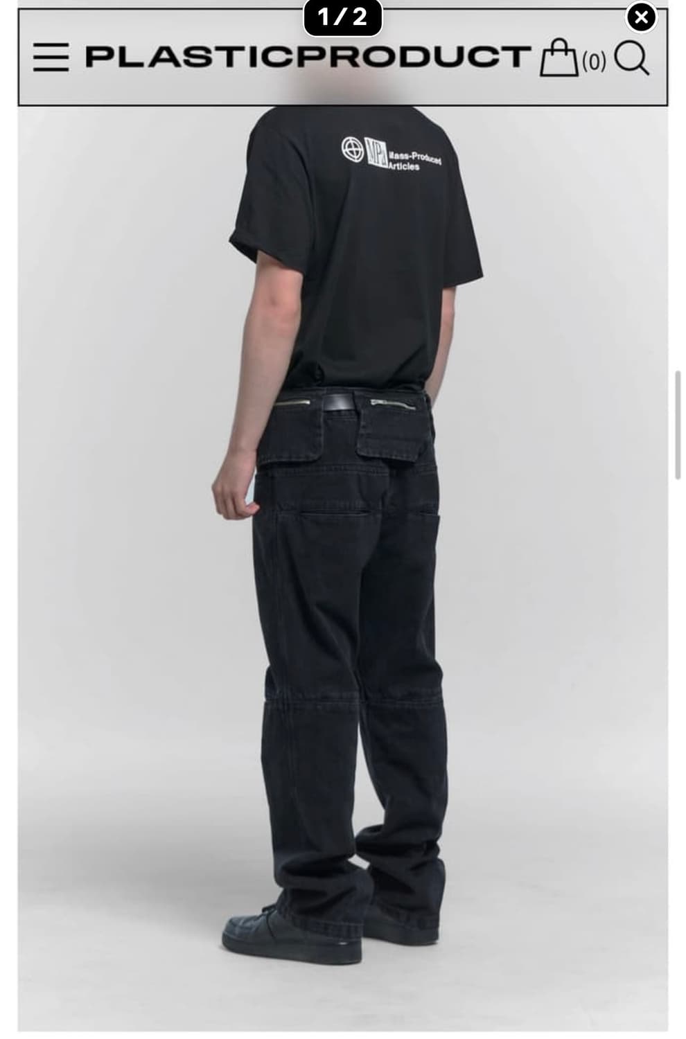 플라스틱프로덕트 백팬츠 블랙 S 상품이미지2