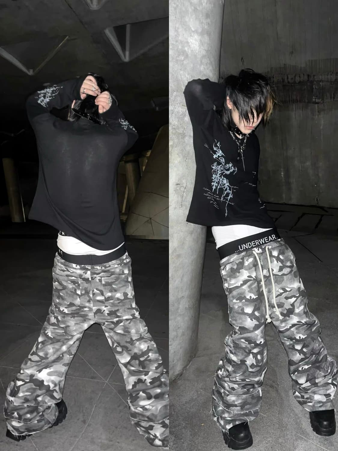 Camouflage Double Waistband Trousers 상품이미지10