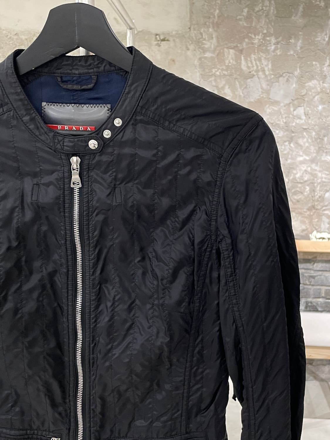 프라다 블랙 코르셋 라이더 씬 자켓 상품이미지3
