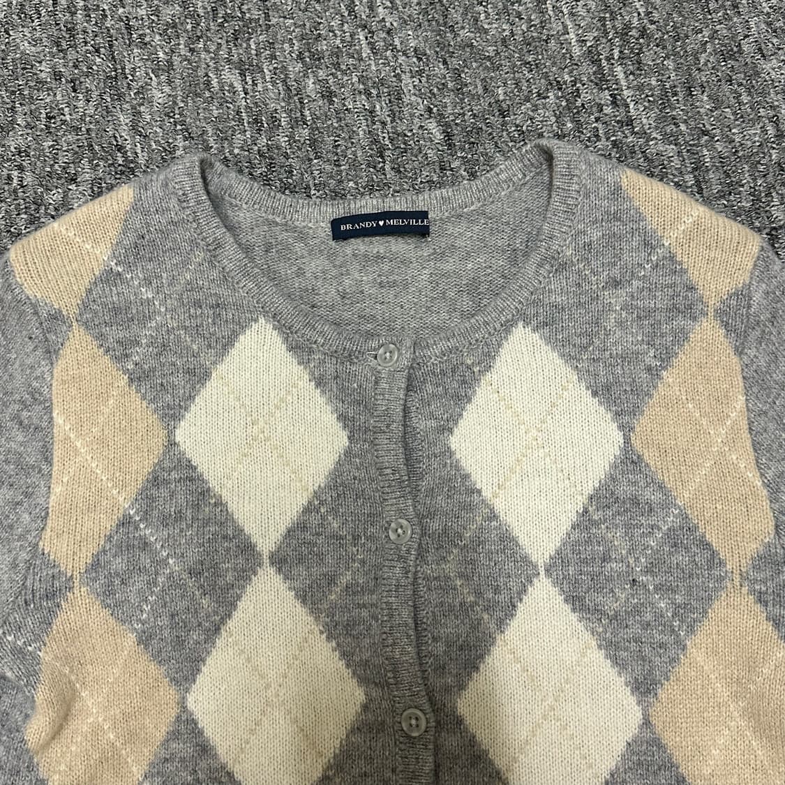 브랜디멜빌 아가일 회색 가디건 상품이미지3