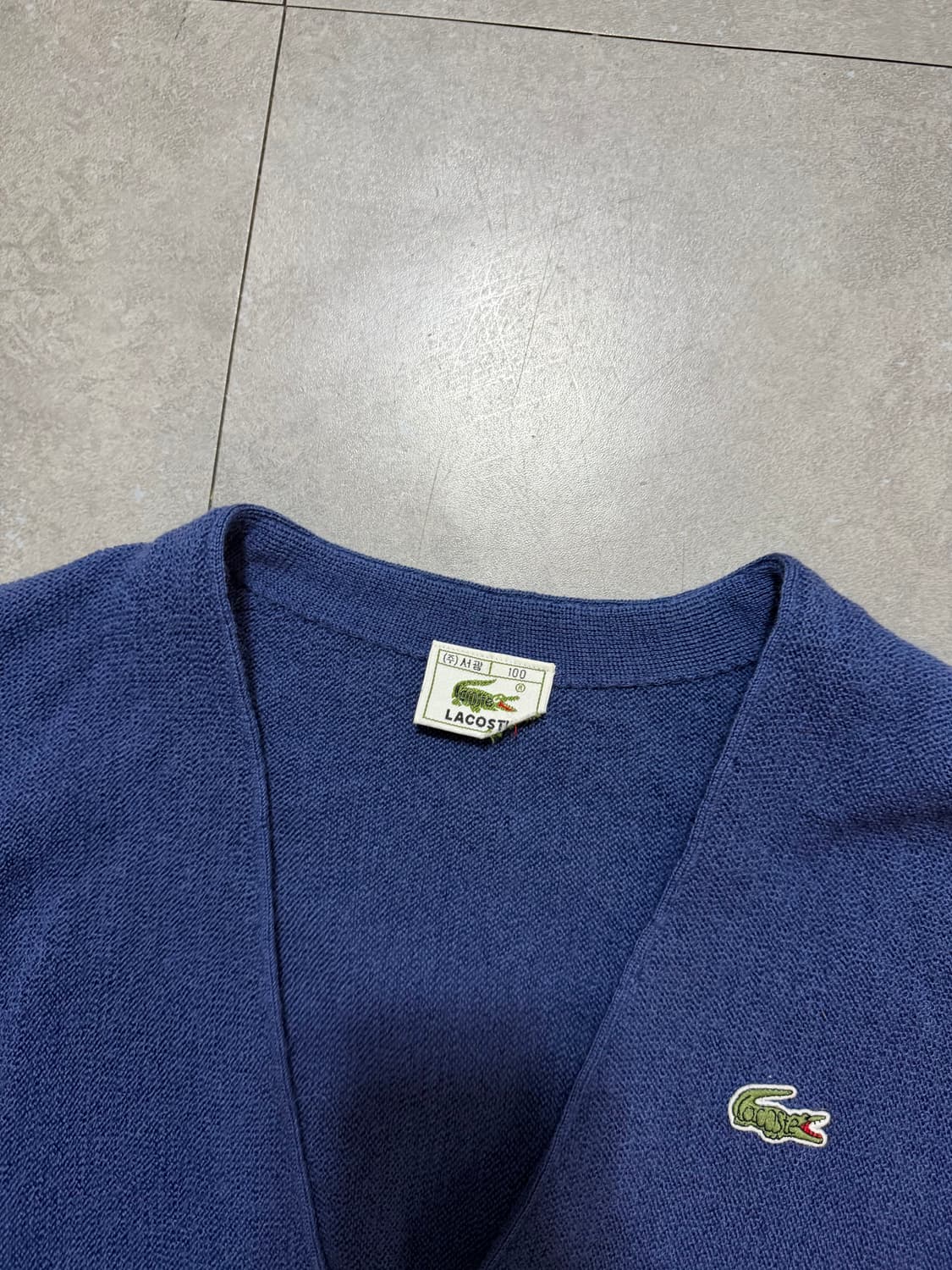 90s 라코스테 서광 퓨어 울  빈티지  니트 가디건 100size   상품이미지3