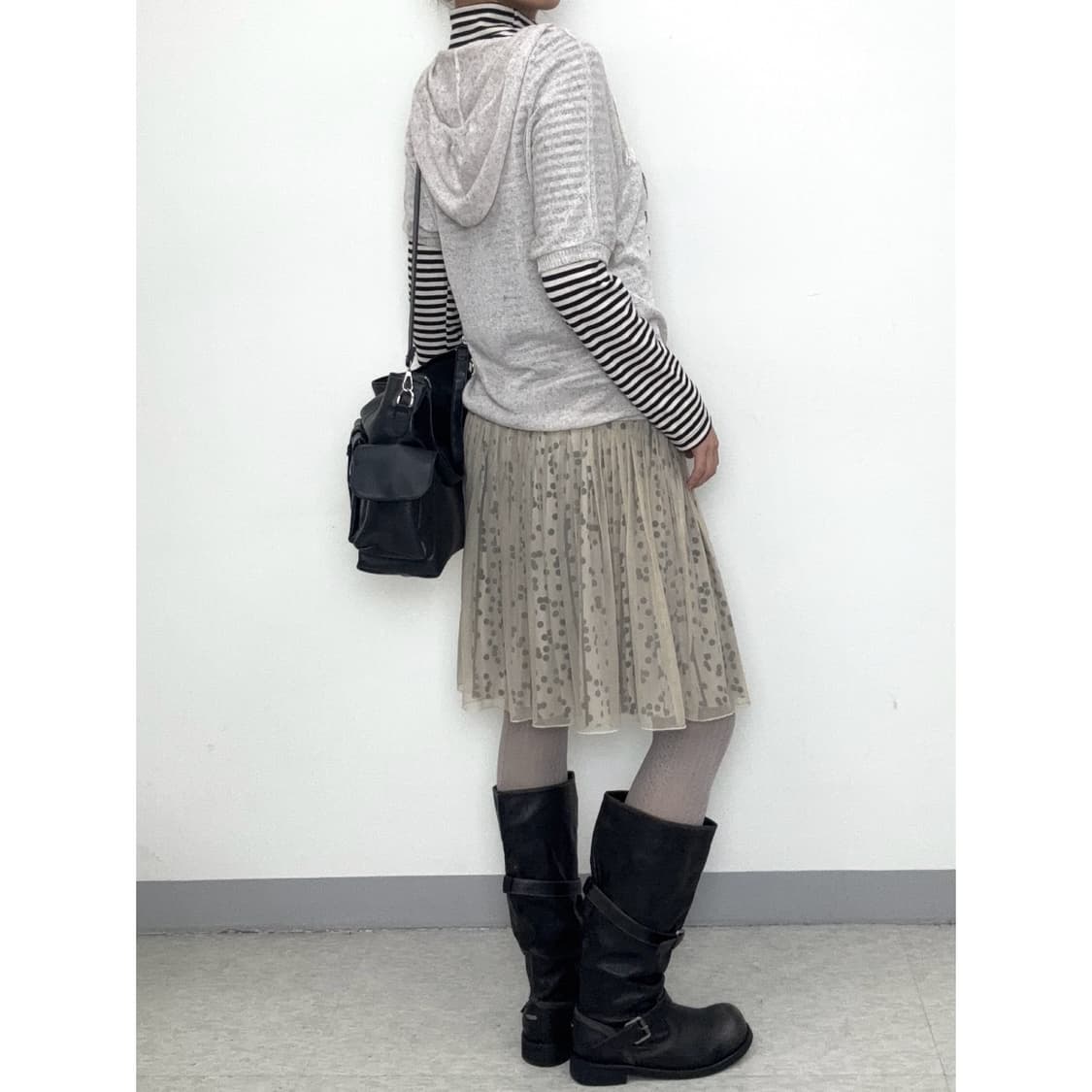 빈티지 베이지 반팔 후드 상품이미지4