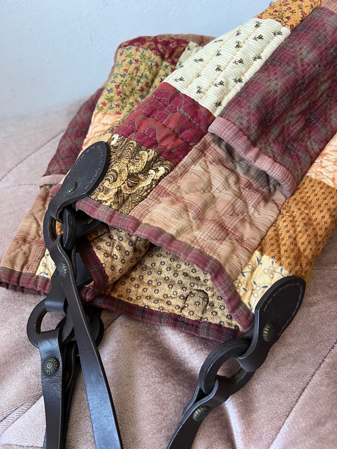 일본수입 핸드메이드 여성 퀼팅뫁브 숄더백 토트백 상품이미지4