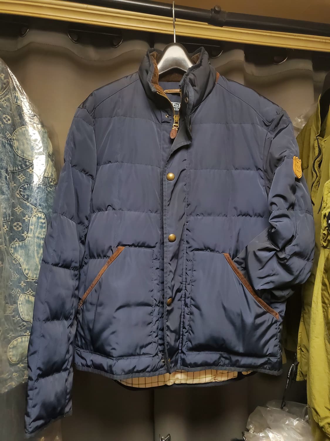 폴로 퀄팅 넥라인 코듀로이 패딩 상품이미지1