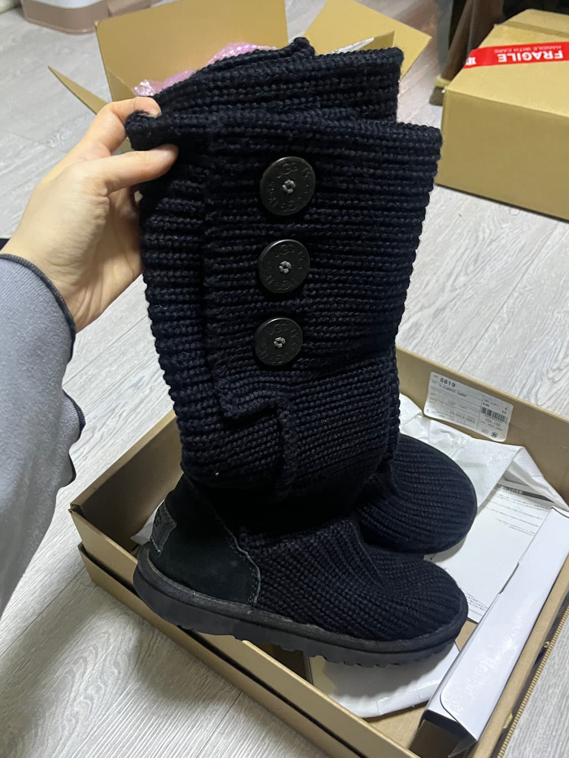 ugg knit  cardy boots 블랙 (230) 상품이미지2